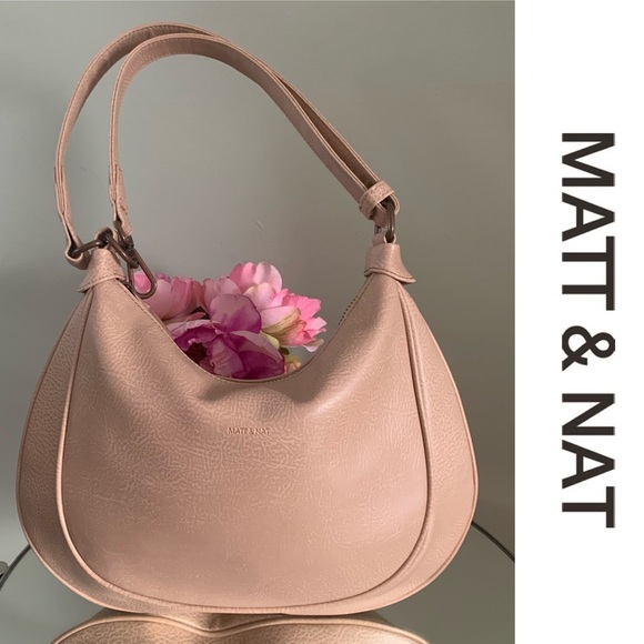Matt & Nat Handbags - Matt & Nat Bag Hobo Bag Purse Beige Blush Pink crossbody Shoulder  Vegan